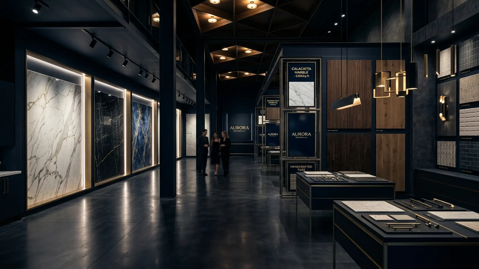Luxury material and spatial intelligence showroom